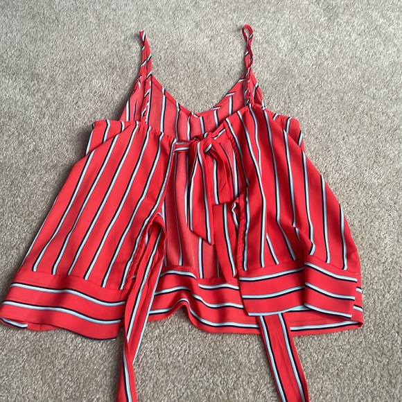 T•I•M•I•N•G Size small red tank ton, ties in the back, barely worn - Picture 2 of 7